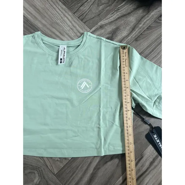 Alphalete Women’s Dynasty Long Sleeve Crop Tee - Pistachio, Size Small - Image 5