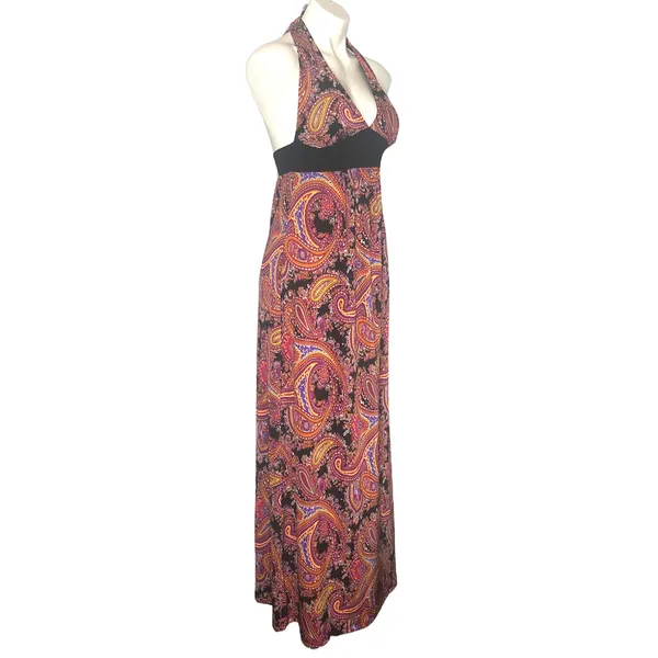 Paisley Halter Maxi Dress - Size Small - Image 3