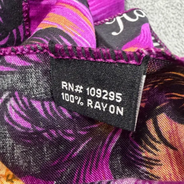 Hawaii Purple Floral Vacation Wrap Sarong 68" x 44" Palm Tree Tropical - Image 3