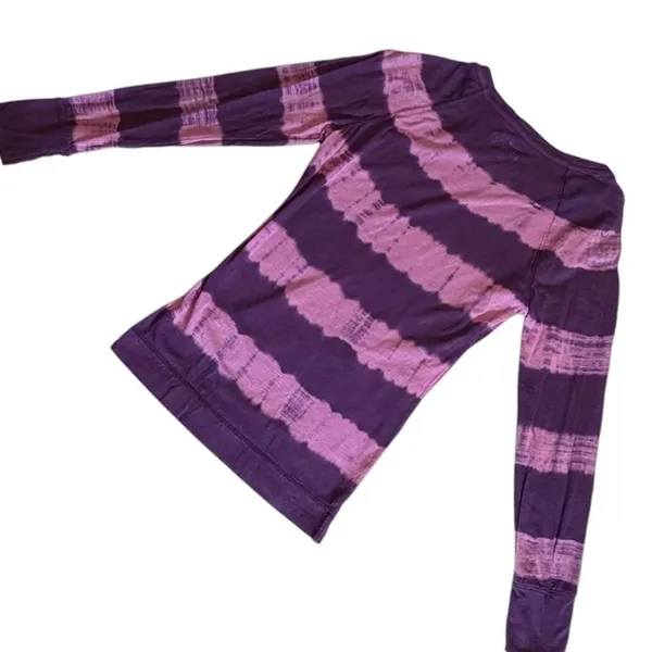 Mudd Womens Purple Tie Dye Raglan Long Sleeve Cotton Slub Knit T-Shirt Medium - Image 4