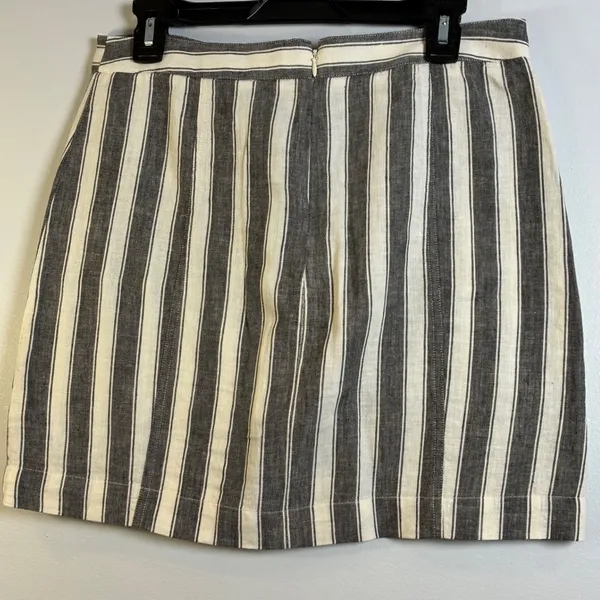 Madewell Mini‎ Skirt Striped Lace Up Front Pockets Casual Women's Size 6 - Image 2