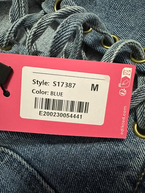 Edikted Denim Tube Top - Image 3