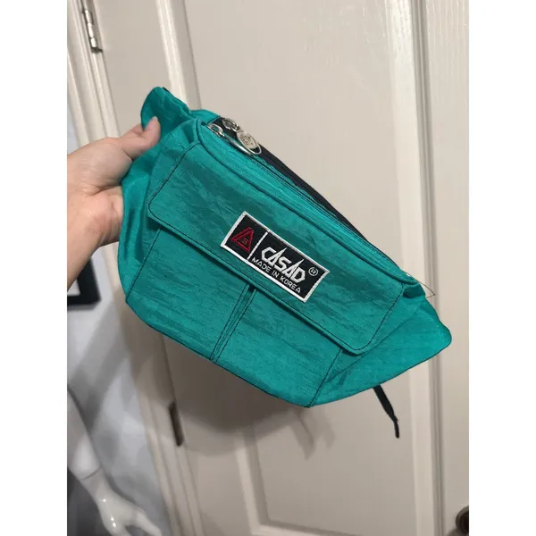 Vintage Casad Teal Fanny Pack Nylon Waist Bum Bag‎ Retro Gorpcore Granola 80s - Image 2