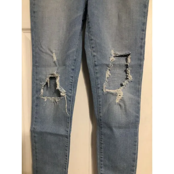 Levi's 721 high rise skinny jeans women's size 27 light‎ medium wash distressed - Image 3
