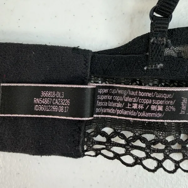Victoria's Secret‎ S Small Bralette Bra Black Lace Adjustable Unlined Sheer Mesh - Image 11