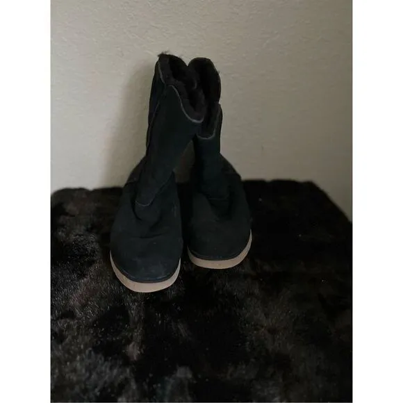 Koolaburra by UGG Koola Slim Short Women's Black Sheepskin Boots Size 11 1014301 - Image 3
