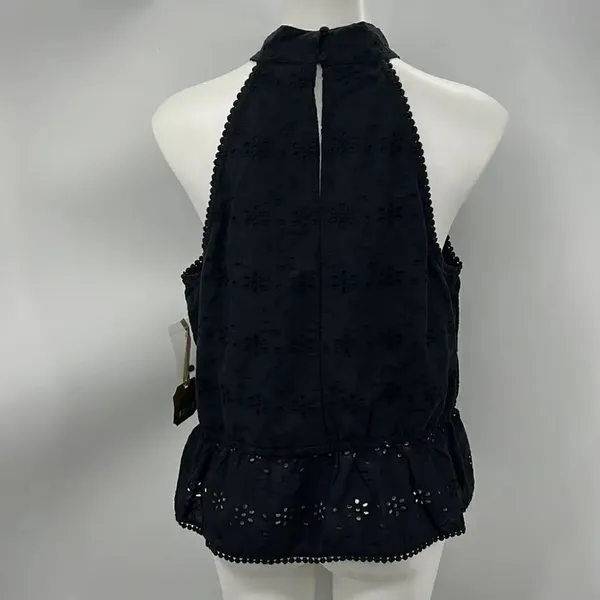 Ryegrass black eyelet halter top extra large Black Size XL - Image 5