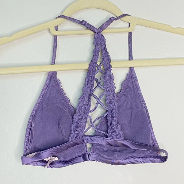 NWOT Victoria’s Secret Purple Lavender Floral Lace Bralette - Image 5