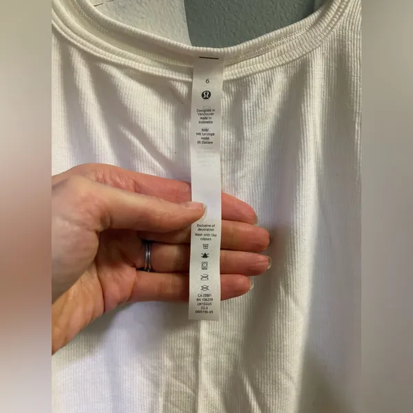 Lululemon Classic Ribbed White Tank Top - Image 3