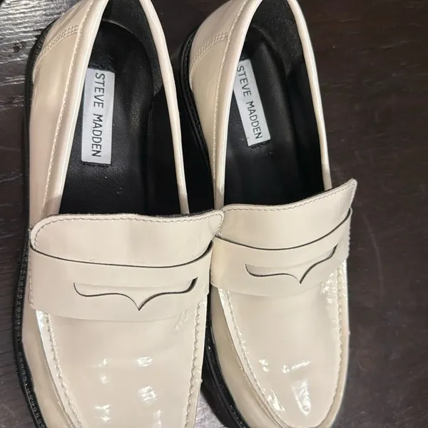 Steve Madden Lotto Lug Sole White Loafers - Image 11