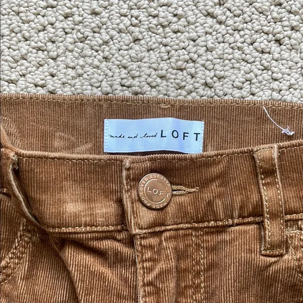 LOFT Tan Corduroy Trousers - Image 2