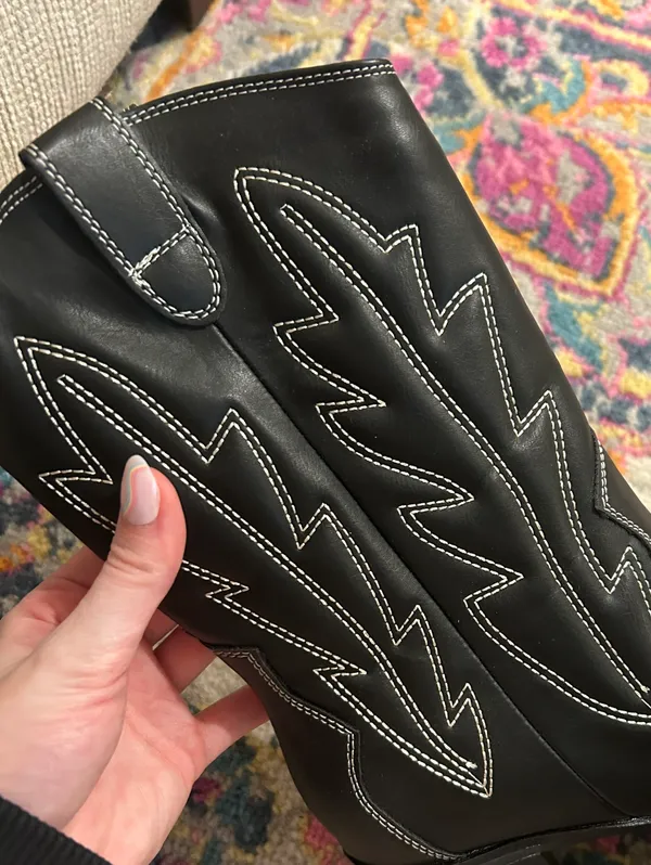 Black Cowgirl Boots Size 7 - Image 2