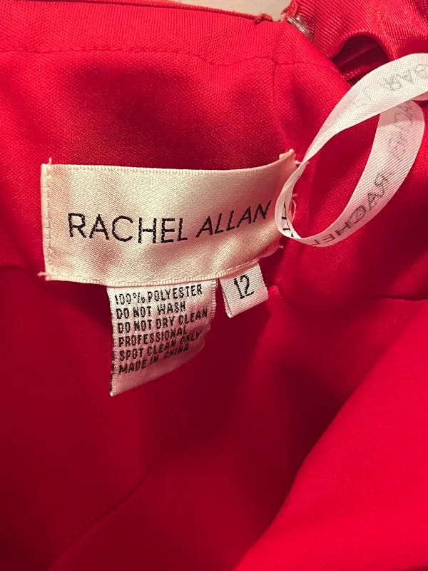 Red Rachel Allan 40433 Homecoming Dress Size 12 - Image 3