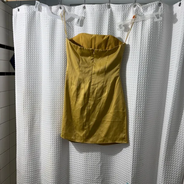 WAYF x Emma Rose Kenny Strapless Gold Minidress Size Small - Image 6