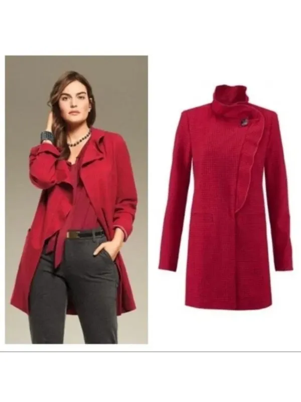 -Cabi Celebration Jacket Women’s Size XS Red Houndstooth Print Academia #3546 - Image 3