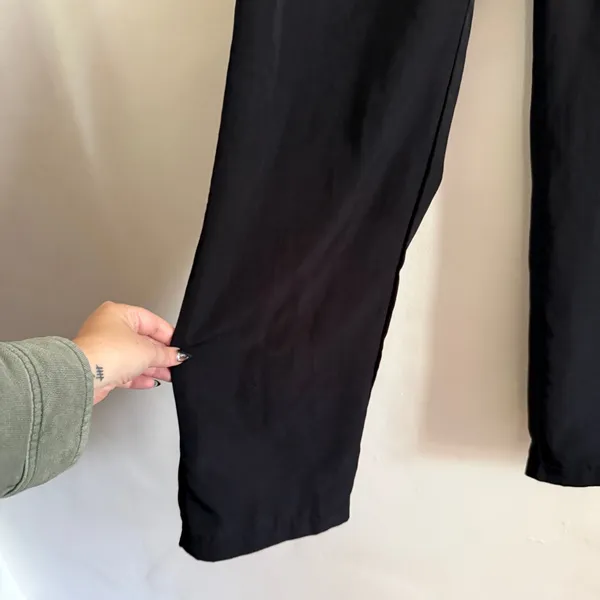 LOS ANGELES APPAREL | Black Poly Pleat Front Trousers | Medium - Image 3