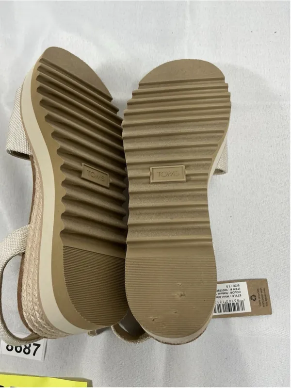Womans New Toms Diana Strappy Platform Espadrille Wedge Sandals Size 7.5 Natural - Image 6