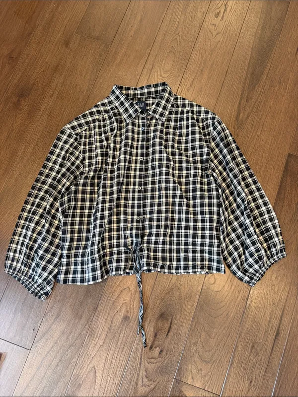 GAP Women’s Black Flannel Elasticated Waist Top Size Medium - C71-013 - Image 2