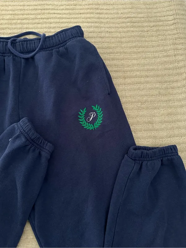 Pink Victoria's Secret Navy Jogger Pants - Green Crest Detail size XS - Image 3