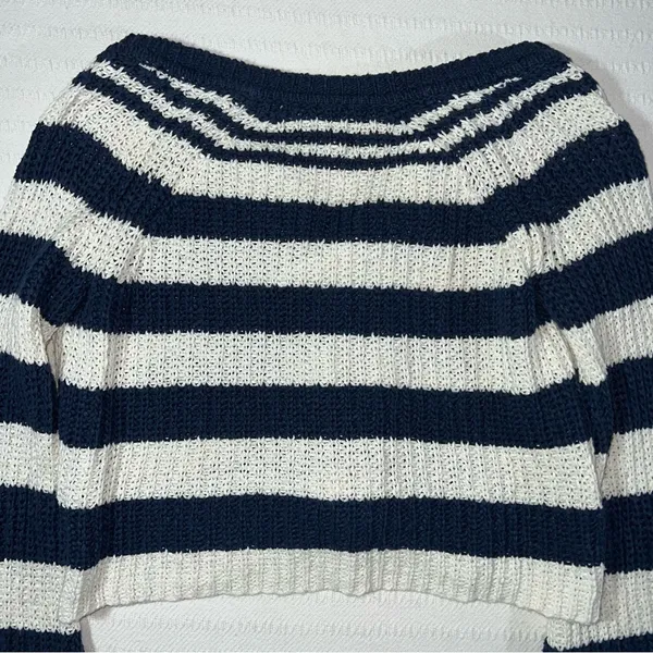 Anthropologie Pilcro Striped Henley Pullover Sweatshirt Women’s S Oversized - Image 5