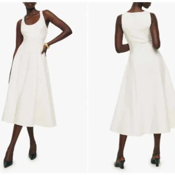 Reformation Mikol Princess Seam Pleated A-Line Midi Dress Medium - Image 12