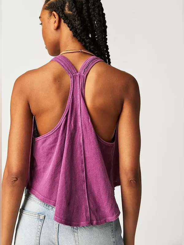 FREE PEOPLE We The Free Karri Swing Tank in Dahlia Mauve - Image 2