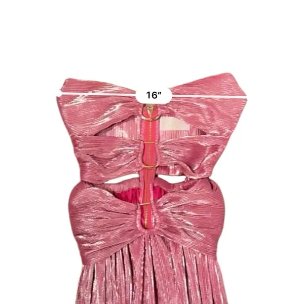 Bronx & Banco Sonny Strapless Cut Out High Slit Maxi Dress Gown in Metallic Rose - Image 11