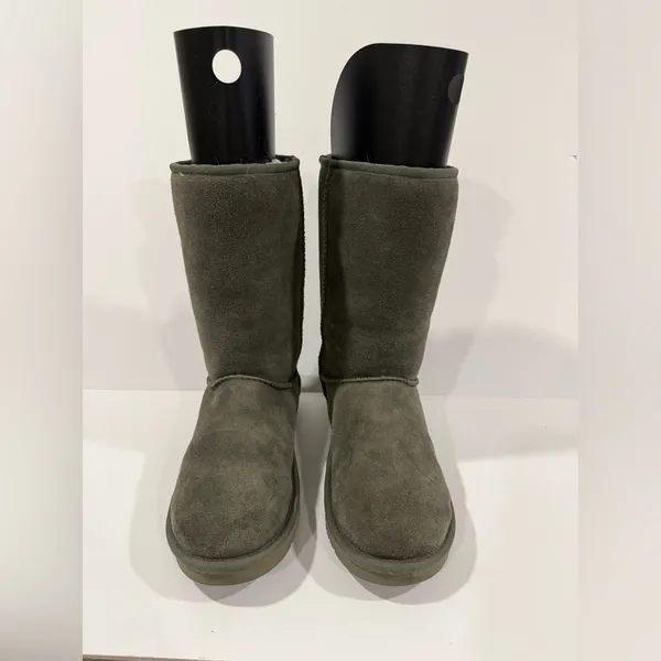 Koolaburra by UGG Tall Gray Shearling Boots Women’s 7 Classic Cozy Winter - Image 10
