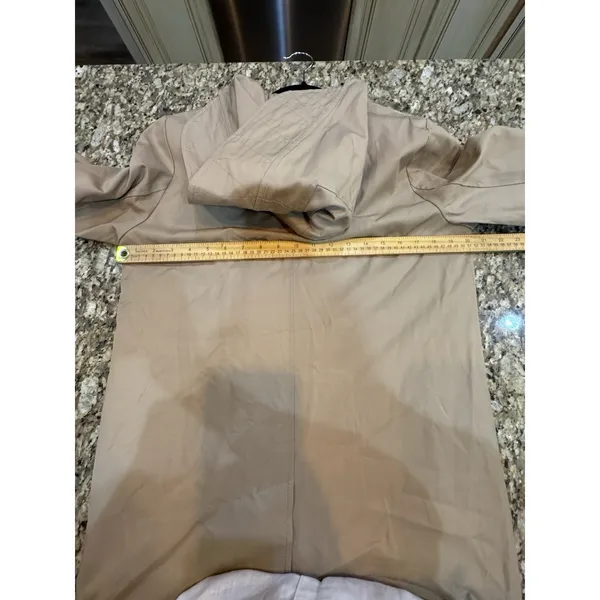 Calvin Klein Water Resistant A-Line Trench Coat Tan Size Small Hooded - Image 14