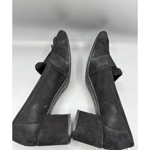 Reaction Kenneth Cole‎ Shoes Womens 8 Black Suede Loafers Fringe Block Heel - Image 5