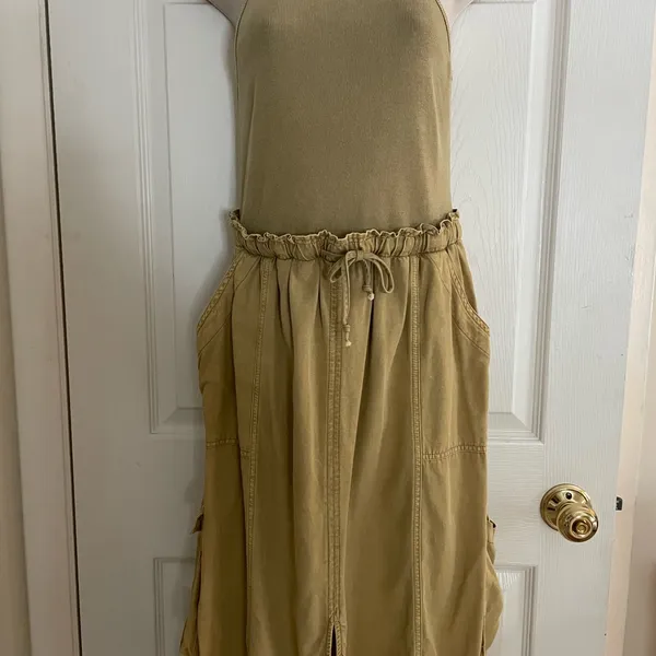 Free People Stylish Tan Sleeveless Dress‎ - Image 2