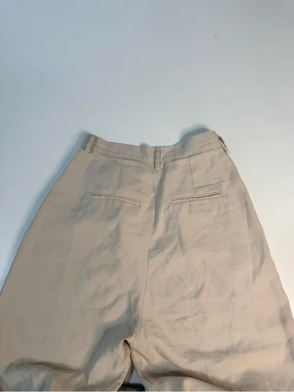 NONchalant Cream Wide-Leg High-Rise Trousers - Image 6