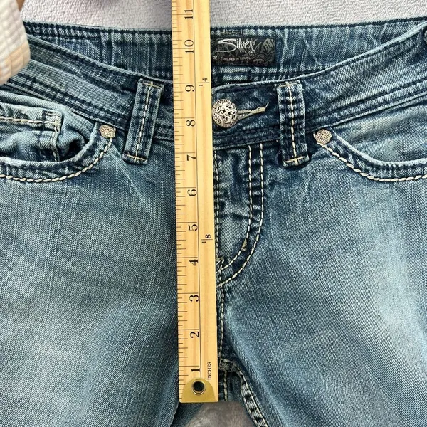 Silver Jeans Suki Surplus‎ Bootcut Women 26x32 Blue Denim Mid Rise Medium Wash - Image 7