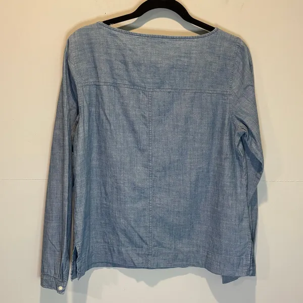 J. Crew Factory Chambray Long Sleeve Popover Shirt - size Small - Image 5