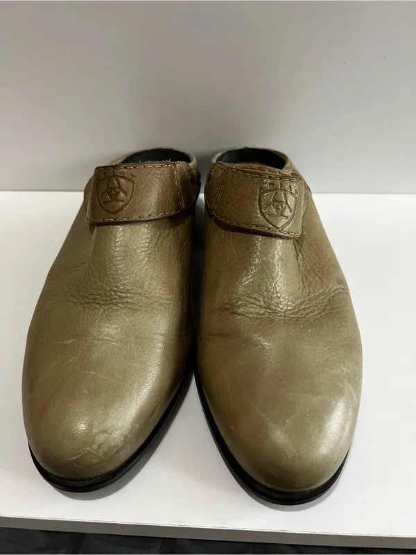 Ariat Convertible Sport Olive Tan Leather Mule Clogs Western Comfort Shoes - Image 2