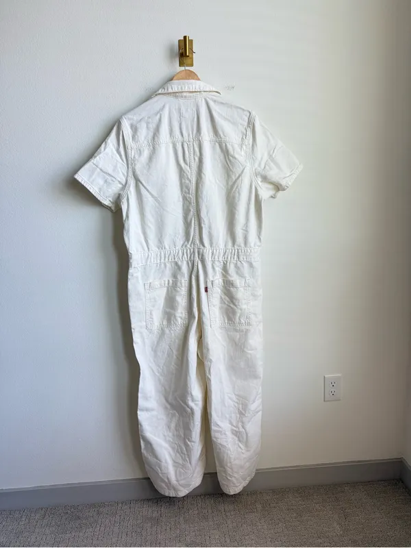 Levi’s Short Sleeve Heritage Lightweight Denim Jumpsuit White XL - Image 12