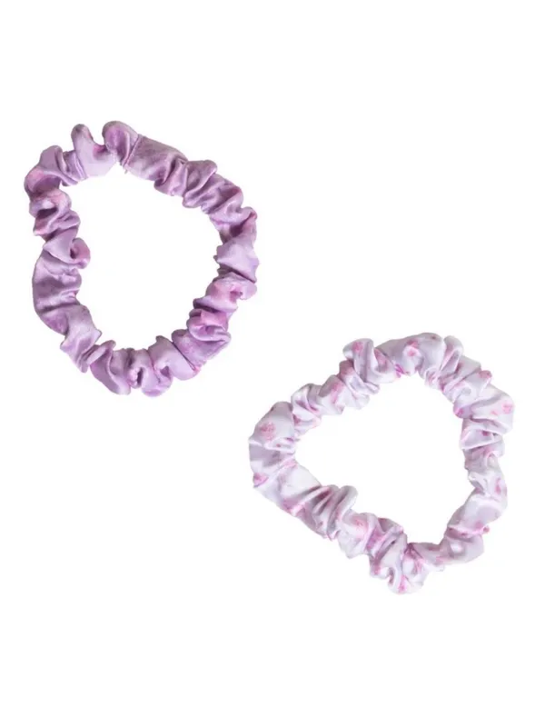 LoveShackFancy x Target Goody Happy Thoughts Skinny Satin Scrunchie 5CT Hibiscus - Image 2