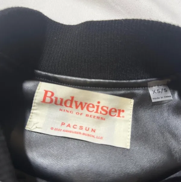 Budweiser pacsun leather jacket - Image 4