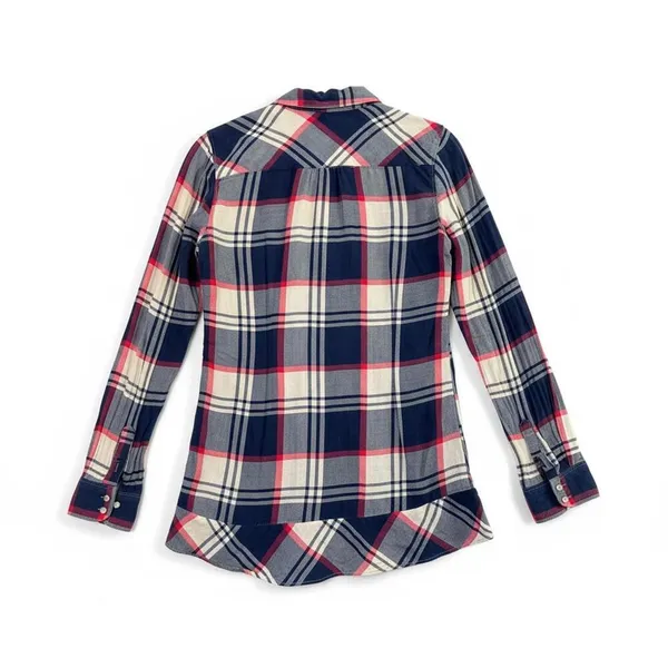 American Eagle Outfitters Plaid Henley Top – Size 4 - Image 2