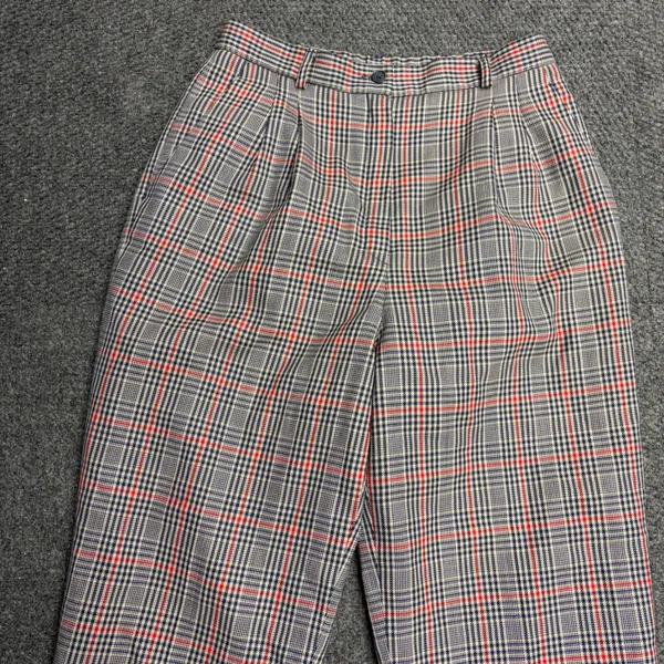 Pendleton Vintage Wool Plaid Trousers High Waist Pleated Pants Made in USA 12 - Image 2