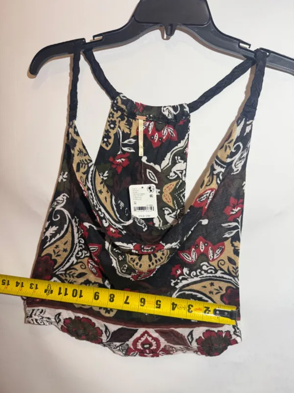 NWT Free People Laila Cowl Neck Braided Strap Cotton Crop Tank Top M - Image 7