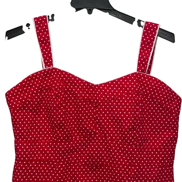 Vintage Aman Polka Dot Red Dress Plus Women Size 18 Cotton Sundress Cottagecore‎ - Image 2