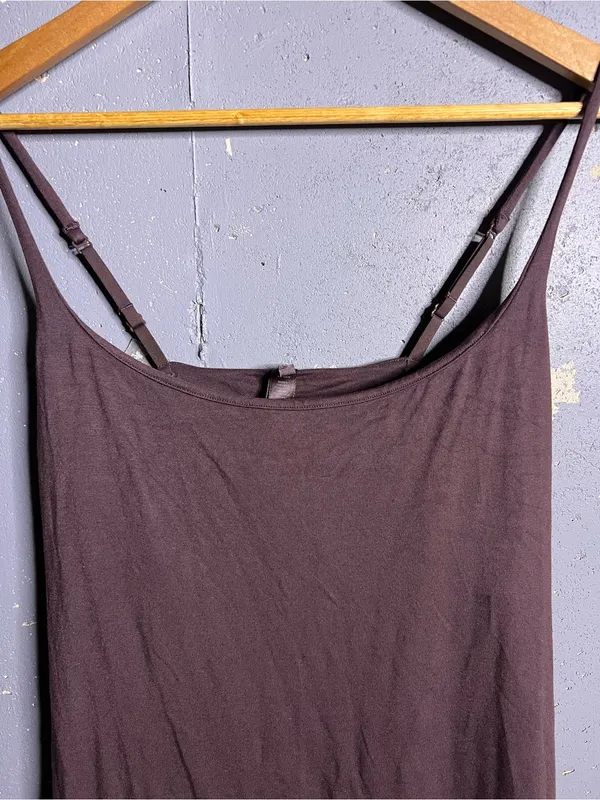 SKIMS Smooth Lounge Strap Mini Dress in chocolate Brown. Size XL - Image 5