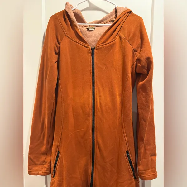 Source Unknown Orange Zip Up Hoodie Cardigan 100%‎ Cotton Size Small - Image 3
