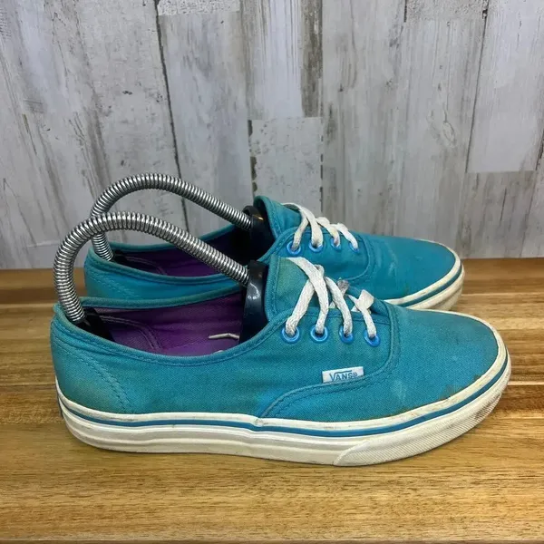 VANS Authentic Women's‎ Size 7 Light Blue/White Low Top Lace Up Skate Shoes - Image 6