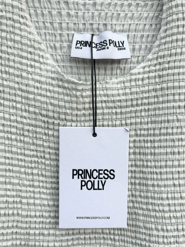 NWT Princess Polly Narnia Bubble Hem Mini Dress Sage Size 4 - Image 4