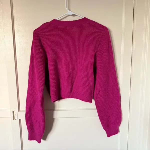H&M Fuchsia Cardigan with Bow Accents - Image 4