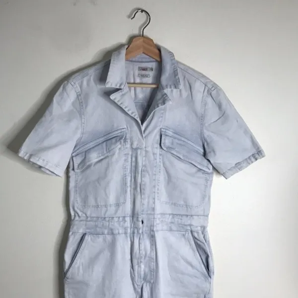 Faherty Blythe Jumpsuit Coverall Light Indigo Wash Denim‎ size xs - Image 4