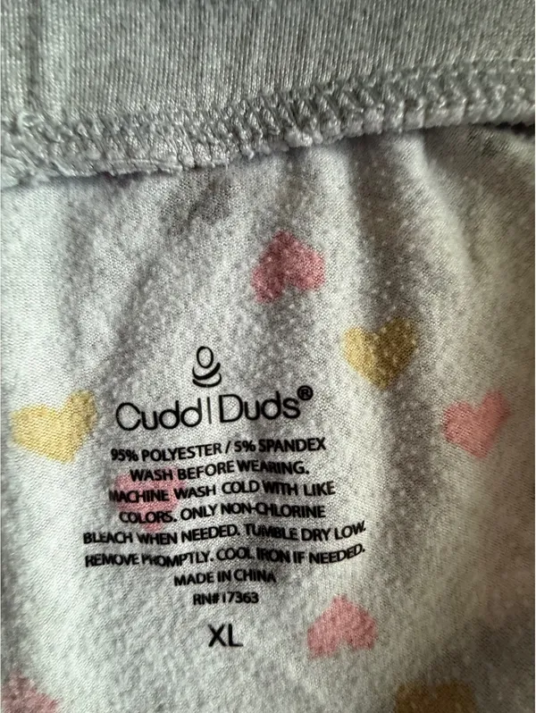 Cuddl Duds XL Lounge Pants with Heart Pattern - Image 3