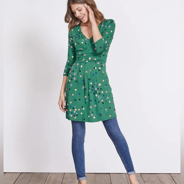 Boden Gray Polka Dot Marion Jersey Tunic Dress Size 6‎ Regular - Image 7